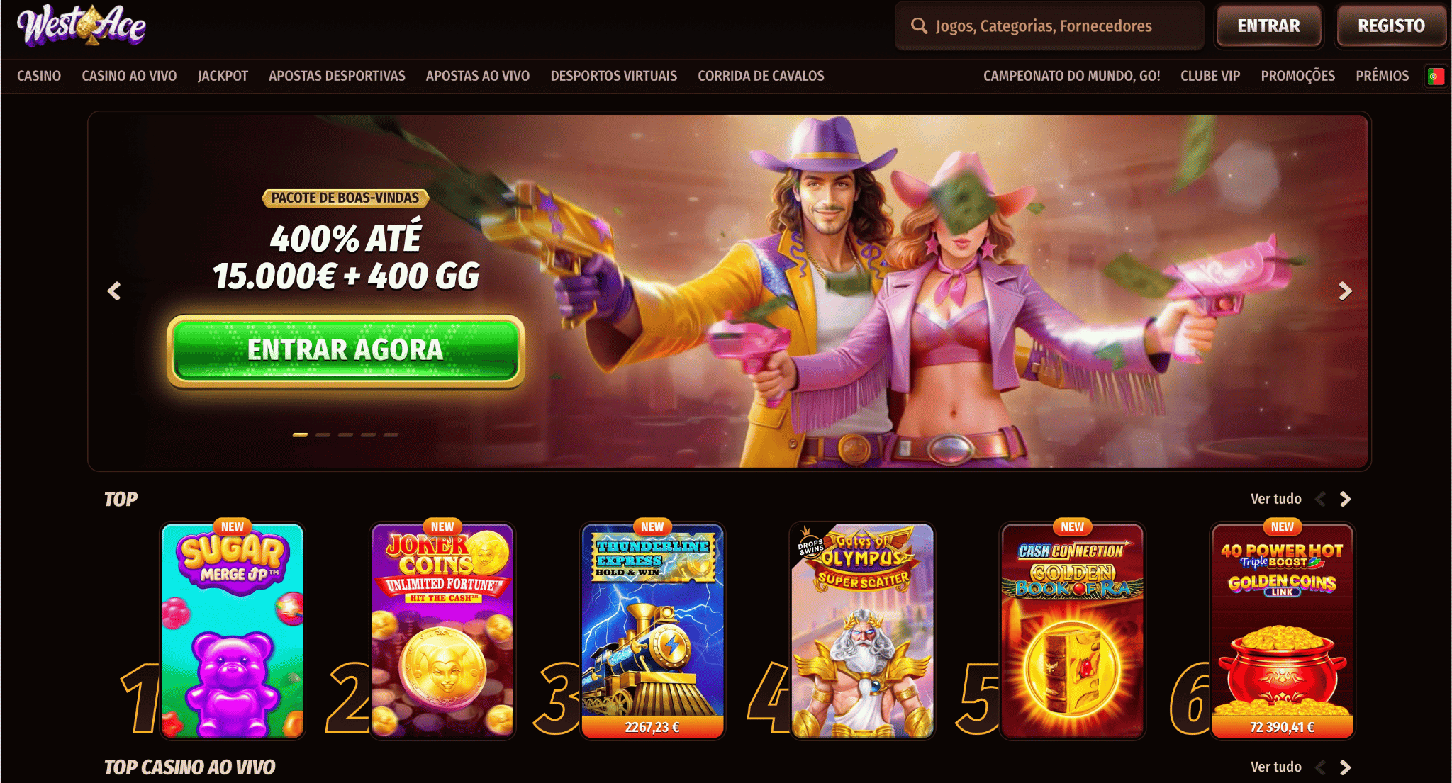 WestAce: Grande Variedade de Slots e Pagamentos em Criptomoedas