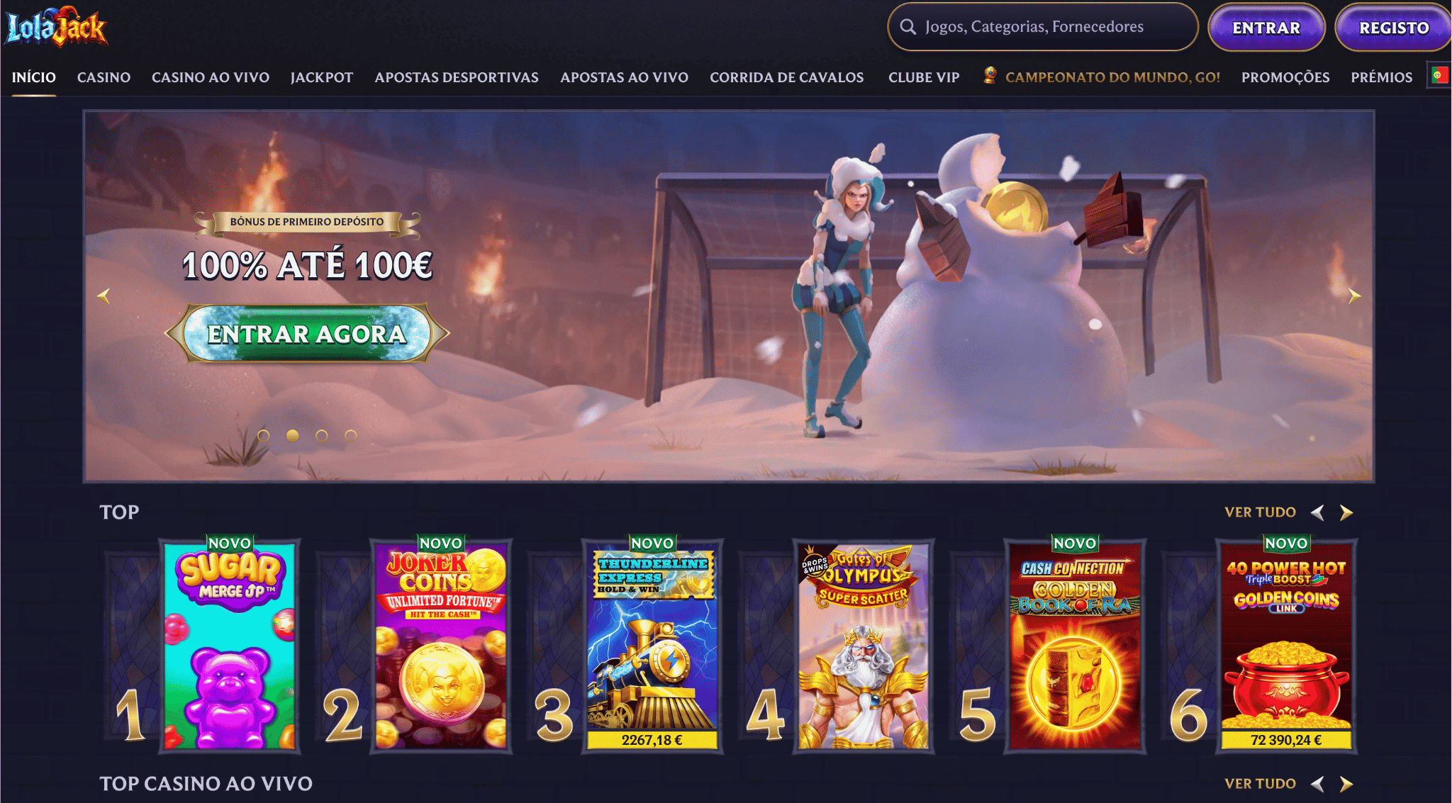 LolaJack: Casino Moderno com Live Casino e Bónus Generoso